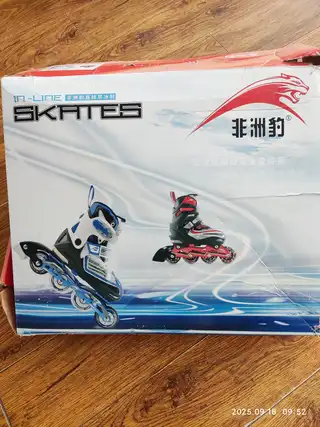 旱冰鞋孩子没用几回新的一样大小可调节，还有护具赠送，50元
