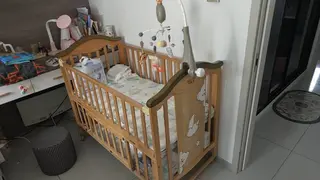 婴儿床孩子大了闲置了， 贝唯他婴儿床实木无漆宝宝bb摇篮多功能儿童新生儿可移动拼接大床 颜色分类: