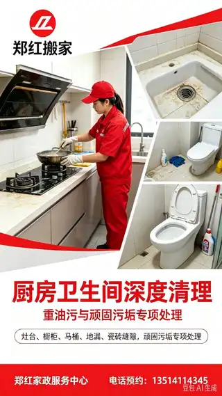 郑红家政服务中心（郑红搬家） 服务：搬家、家具拆装、家庭物品收纳、长短途运输、家庭保洁、开荒保洁（家