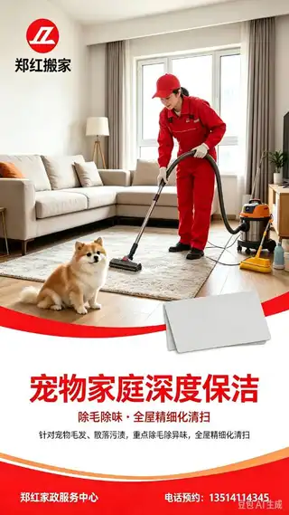 郑红家政服务中心（郑红搬家） 服务：搬家、家具拆装、家庭物品收纳、长短途运输、家庭保洁、开荒保洁（家